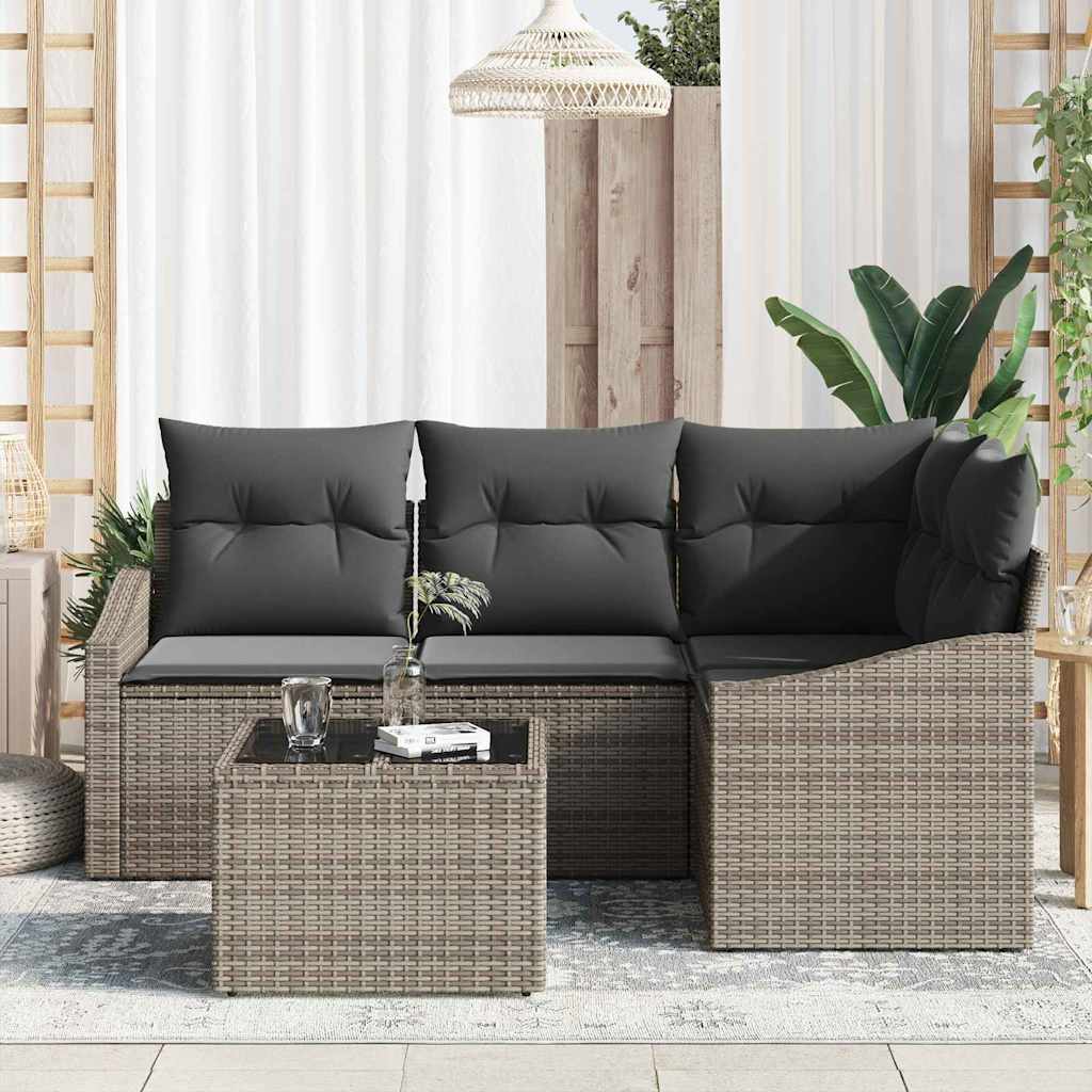 8721288356499_mo-im_en_hd_2 vidaXL Garden Dining Set with Cushion with Storage 5 pcs Light Grey - Image 3