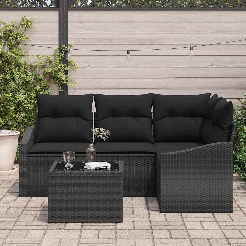 8721288356536_mo-im_en_hd_2 vidaXL Garden Dining Set with Cushion with Storage 5 pcs Black - Image 3