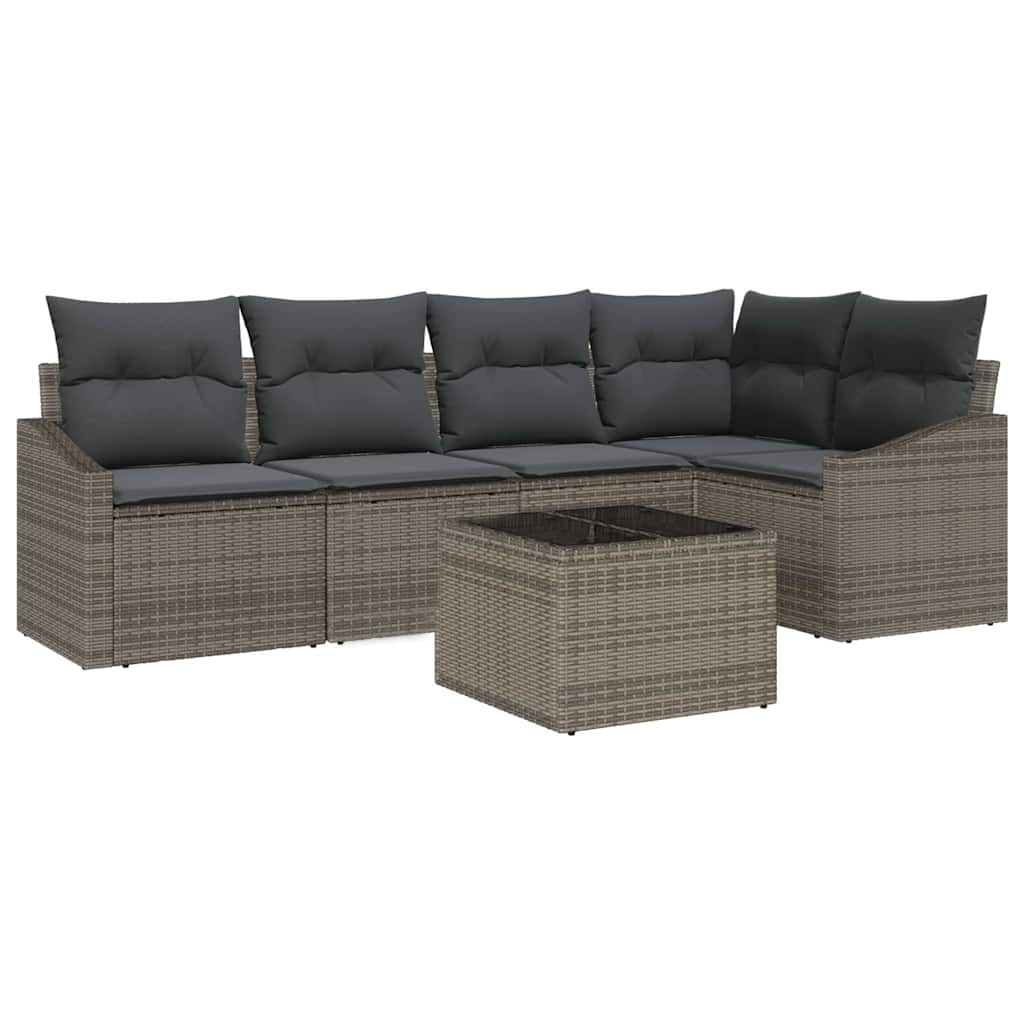 8721288356697_wbg-an-m_en_hd_5 vidaXL Garden Dining Set with Cushion with Storage 6 pcs Light Grey - Image 2