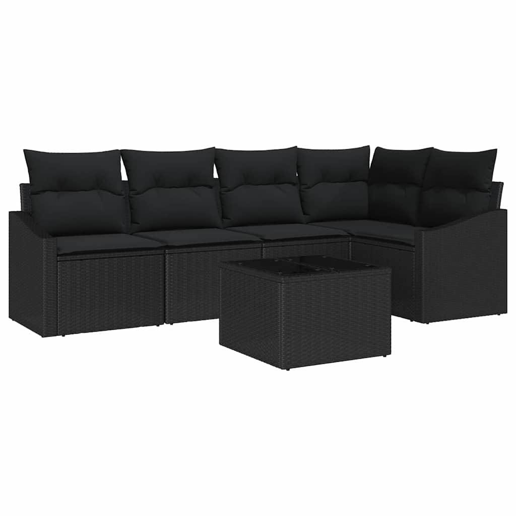 8721288356734_wbg-an-m_en_hd_5 vidaXL Garden Dining Set with Cushion with Storage 6 pcs Black - Image 2