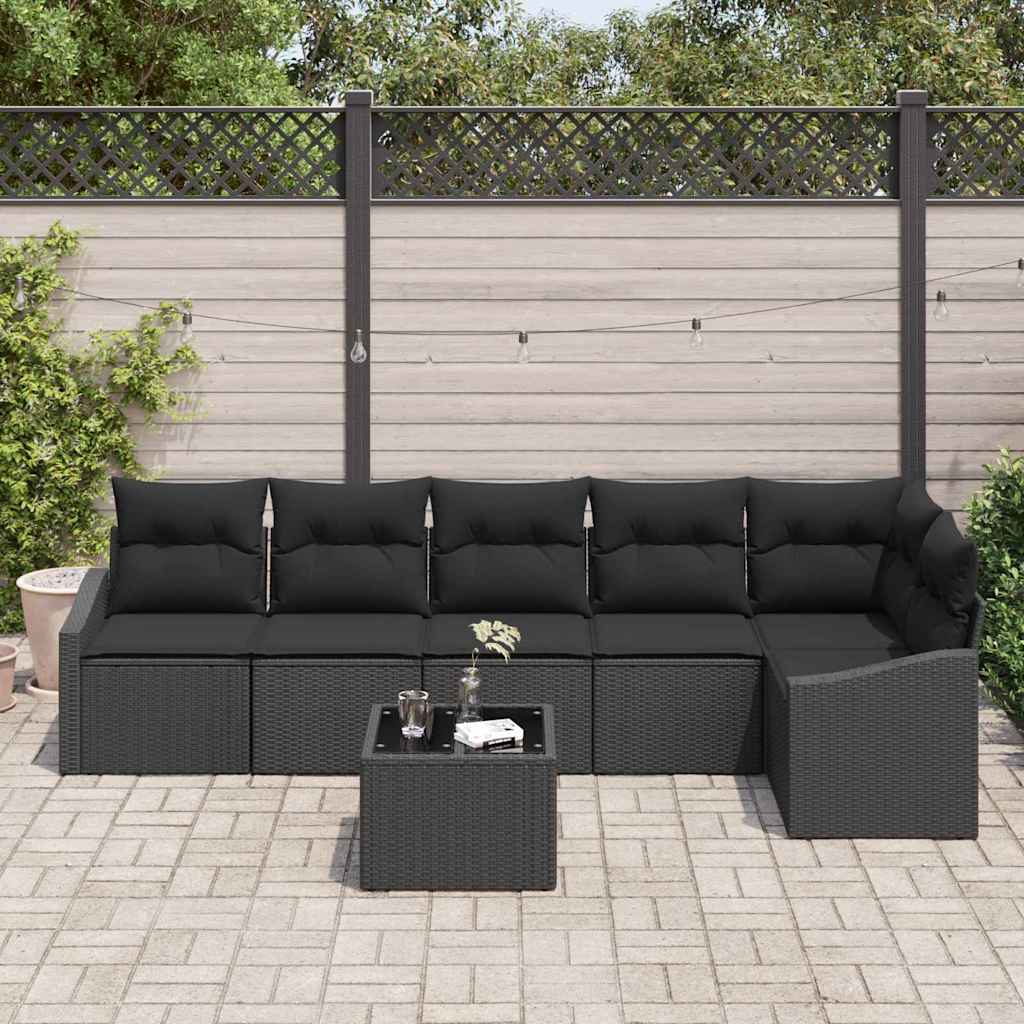 8721288356932_mo-im_en_hd_2 vidaXL Garden Dining Set with Cushion with Storage 7 pcs Black - Image 3