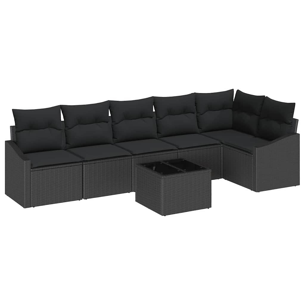 8721288356932_wbg-an-m_en_hd_5 vidaXL Garden Dining Set with Cushion with Storage 7 pcs Black - Image 2
