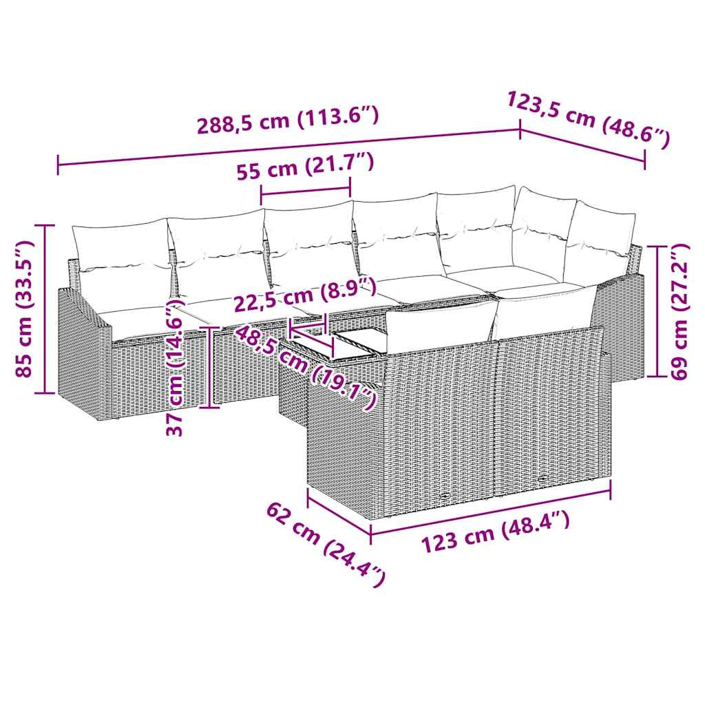 8721288357236_wbg-siz_en_hd_1 vidaXL Garden Dining Set with Cushion with Storage 9 pcs Black - Image 13