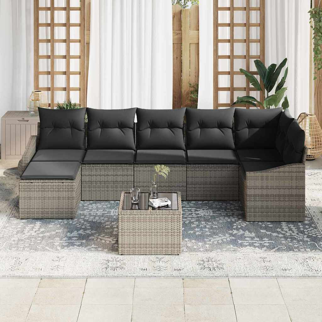 8721288357595_mo-im_en_hd_2 vidaXL Garden Dining Set with Cushion with Storage 8 pcs Light Grey - Image 3