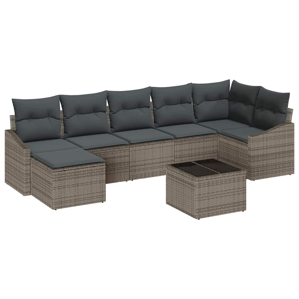8721288357595_wbg-an-m_en_hd_6 vidaXL Garden Dining Set with Cushion with Storage 8 pcs Light Grey - Image 2
