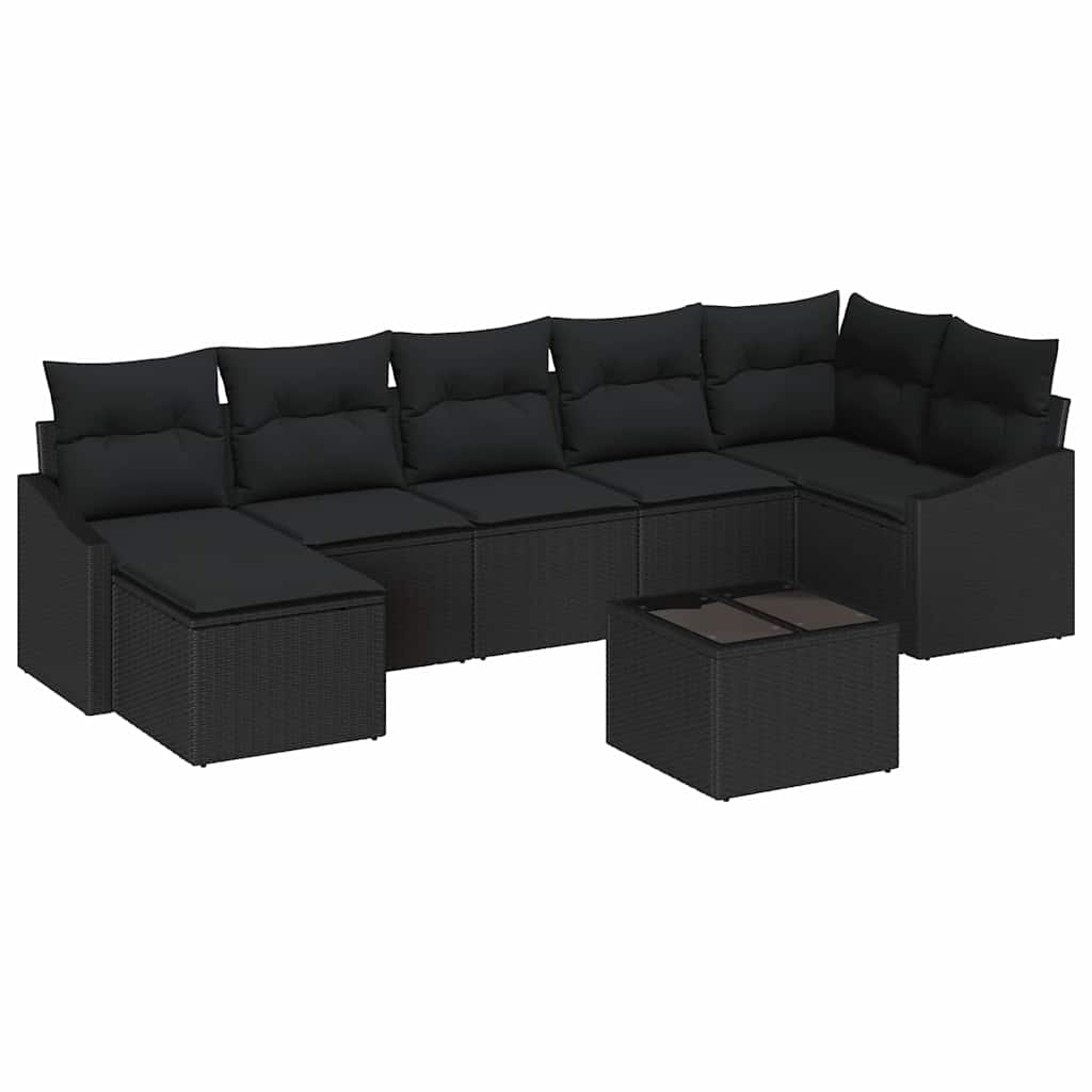 8721288357632_wbg-an-m_en_hd_6 vidaXL Garden Dining Set with Cushion with Storage 8 pcs Black - Image 2
