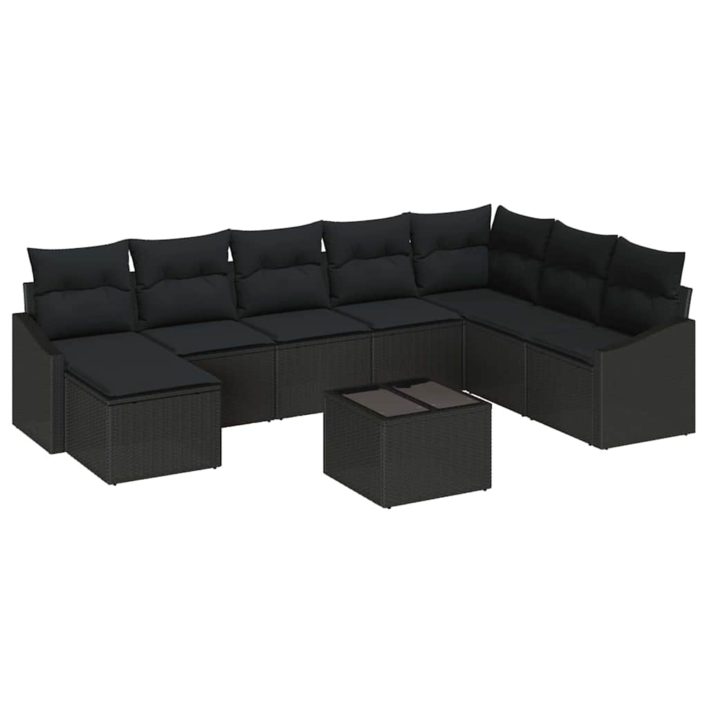 8721288357939_wbg-an-m_en_hd_6 vidaXL Garden Dining Set with Cushion with Storage 9 pcs Black - Image 2