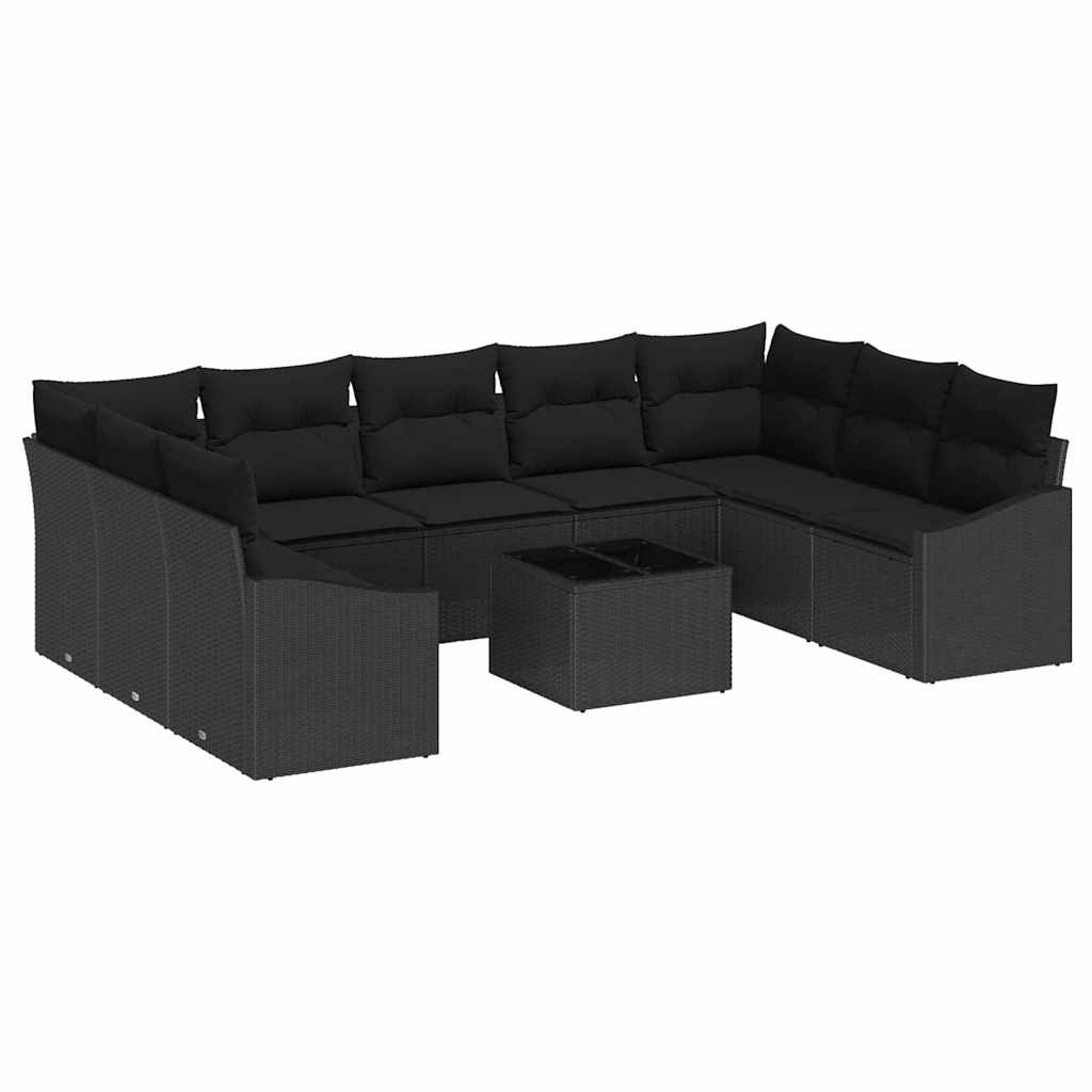 8721288358332_wbg-an-m_en_hd_5 vidaXL Garden Dining Set with Cushion with Storage 10 pcs Black - Image 2