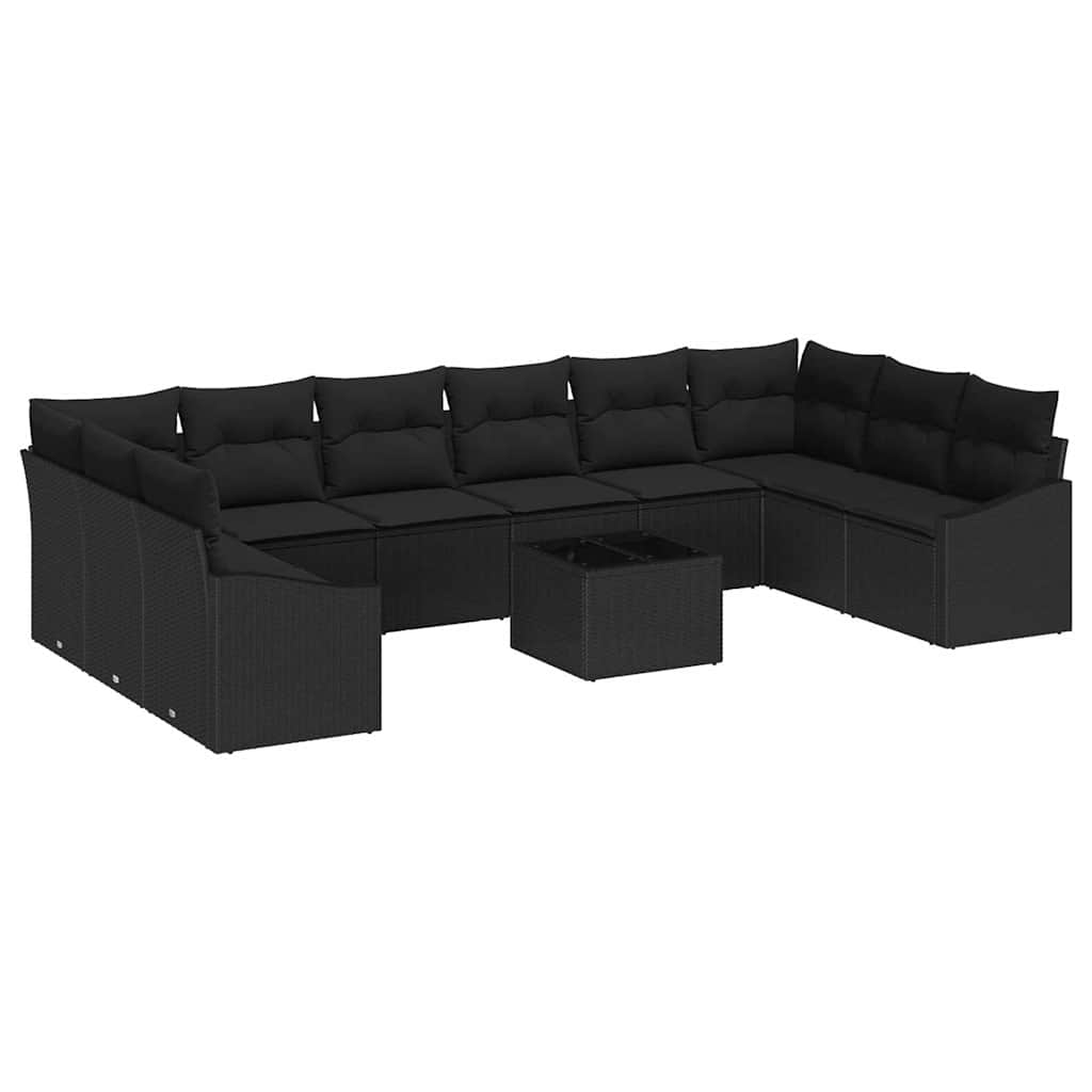 8721288358530_wbg-an-m_en_hd_5 vidaXL Garden Dining Set with Cushion with Storage 11 pcs Black - Image 2