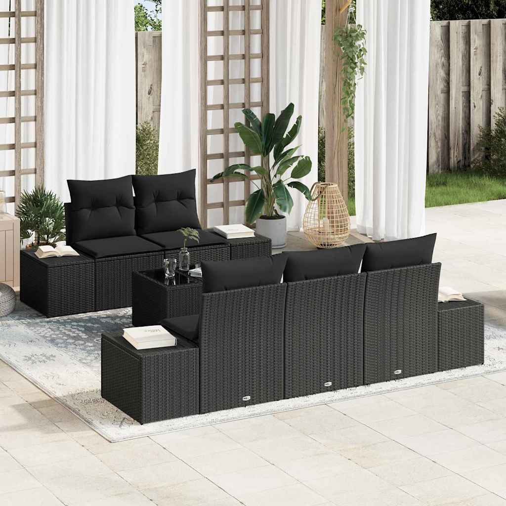 8721288358837_mo-im_en_hd_1 vidaXL Garden Sofa Set with Cushion Manual 6 pcs Black 55 x 55 x 37 cm - Image 1