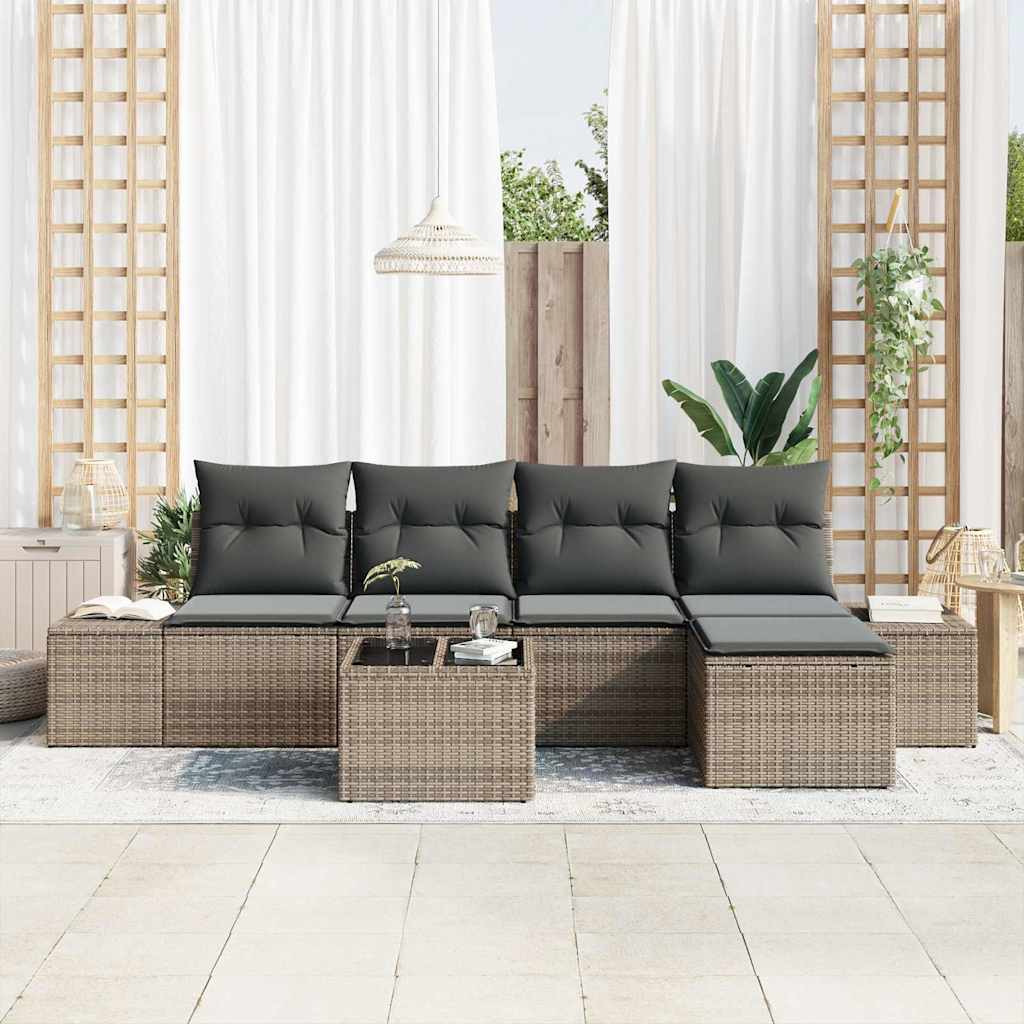8721288359698_mo-im_en_hd_2 vidaXL Garden Sofa Set with Cushion with Storage 6 pcs Light Grey - Image 3