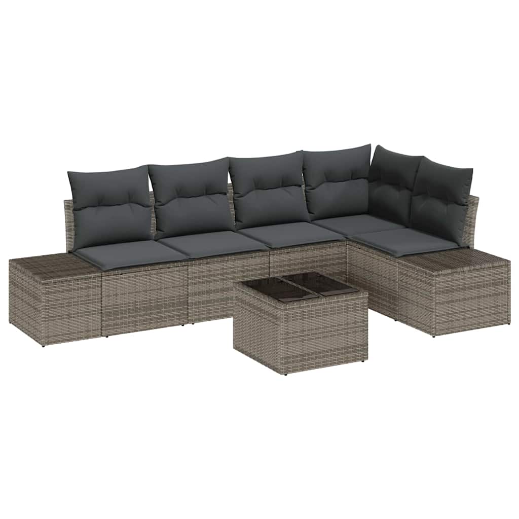 8721288360090_wbg-an-m_en_hd_5 vidaXL Garden Sofa Set with Cushion with Storage 6 pcs Light Grey - Image 2