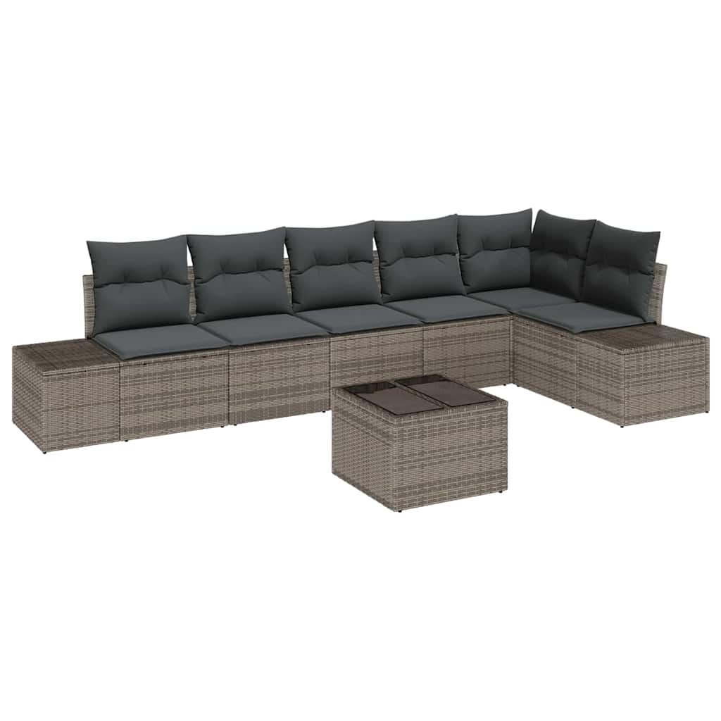 8721288360298_wbg-an-m_en_hd_5 vidaXL Garden Sofa Set with Cushion with Storage 7 pcs Light Grey - Image 2