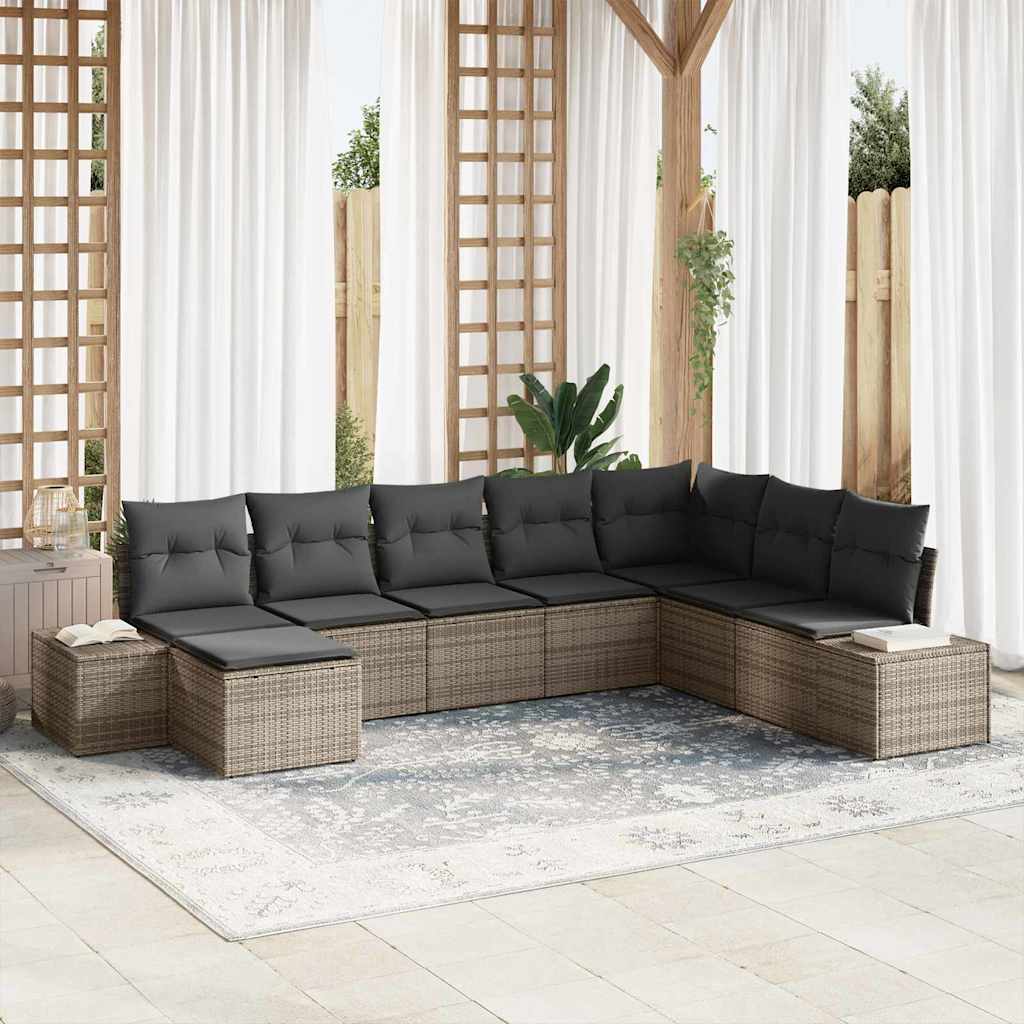 8721288361196_mo-im_en_hd_1 vidaXL Garden Sofa Set 8 pcs Grey 319 x 209 x 85 cm Poly rattan - Image 1