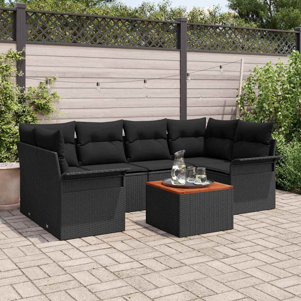 8721288362223_mo-im_en_hd_1 vidaXL Garden Sofa Set with Cushion Manual 7 pcs Black 55 x 55 x 37 cm - Image 1