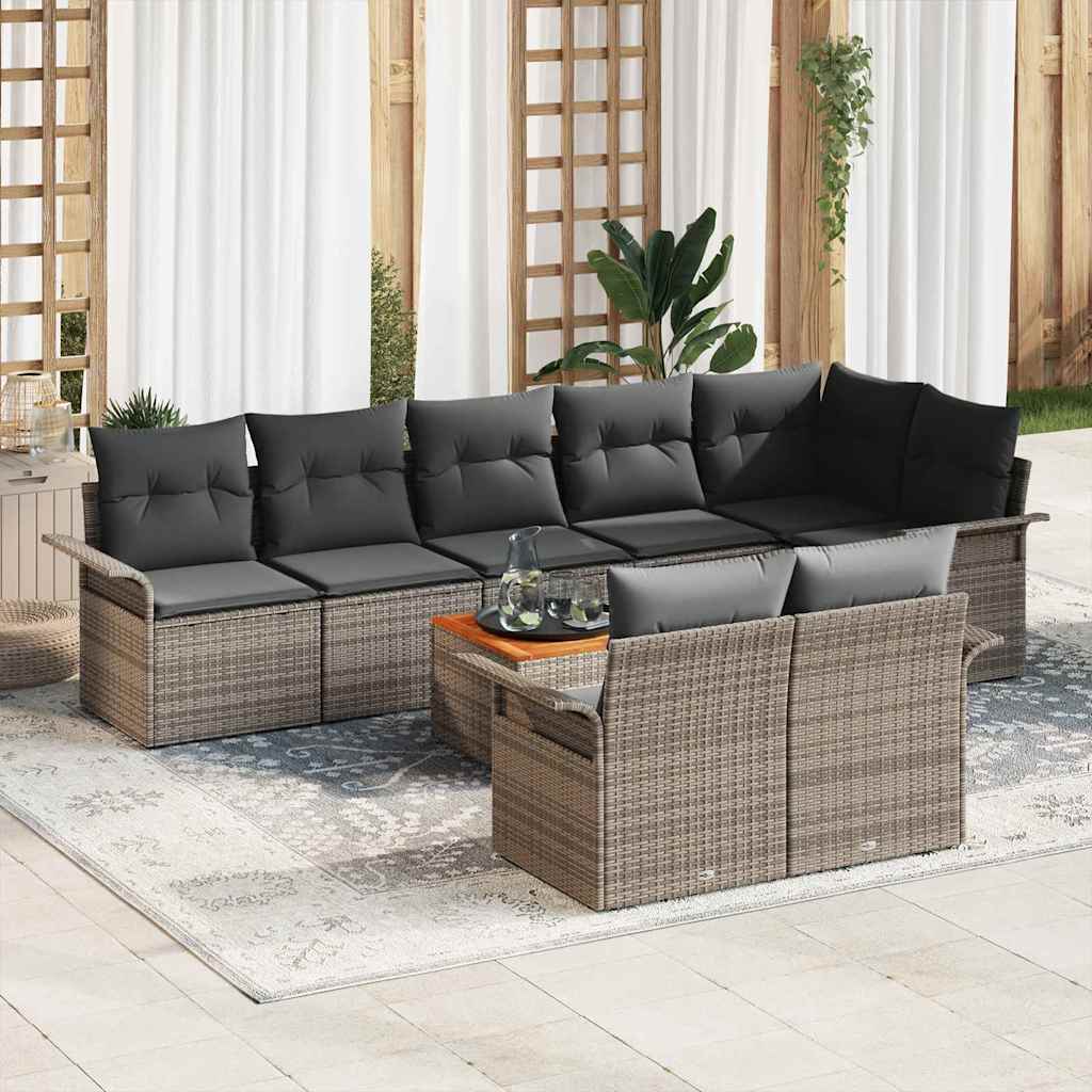 8721288362827_mo-im_en_hd_1 vidaXL Garden Sofa Set with Cushion Manual 9 pcs Grey 55 x 55 x 37 cm - Image 1