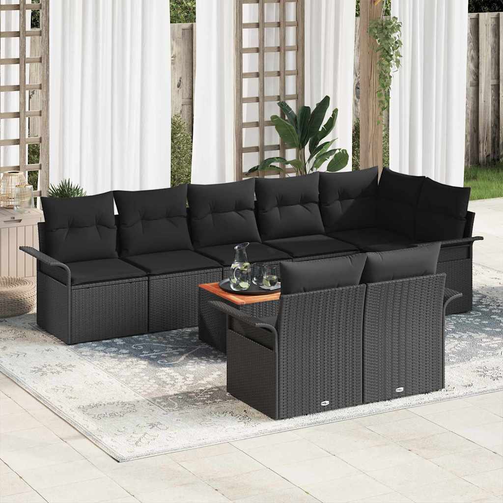 8721288362858_mo-im_en_hd_1 vidaXL Garden Sofa Set with Cushion Manual 9 pcs Black 55 x 55 x 37 cm - Image 1
