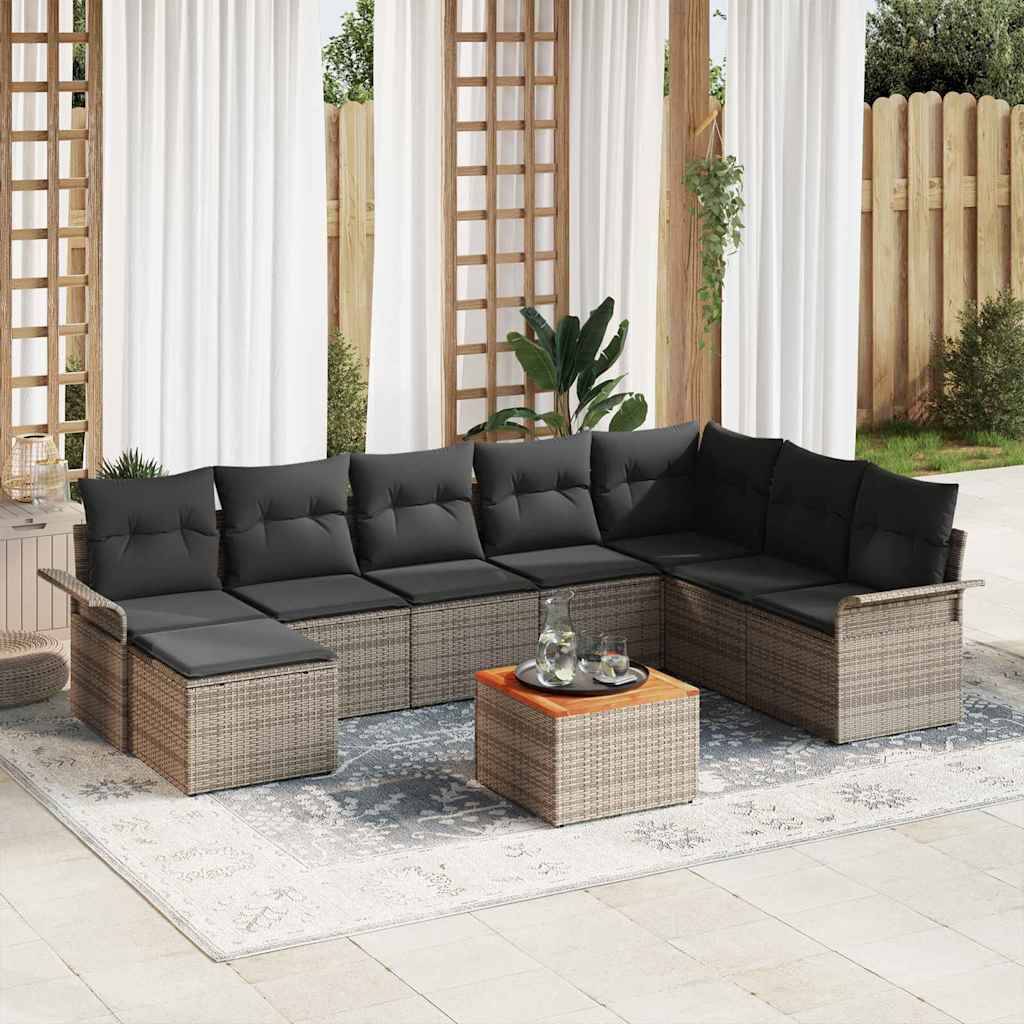 8721288363039_mo-im_en_hd_1 vidaXL Garden Sofa Set with Cushion with Storage 9 pcs Grey - Image 1