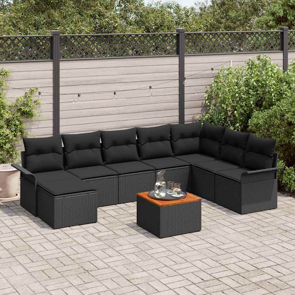 8721288363060_mo-im_en_hd_1 vidaXL Garden Sofa Set with Cushion with Storage 9 pcs Black - Image 1