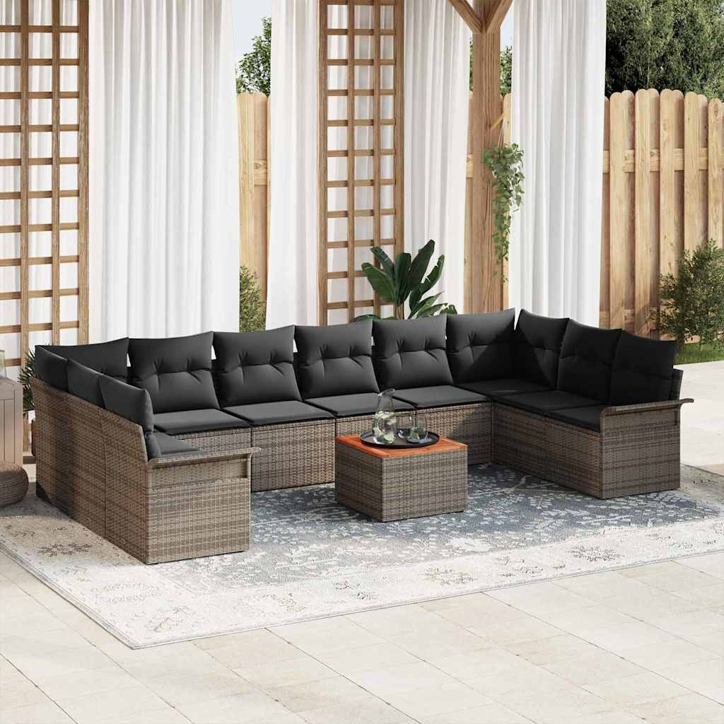 8721288363176_mo-im_en_hd_1 vidaXL Garden Sofa Set with Cushion Manual 11 pcs Grey 55 x 55 x 37 cm - Image 1