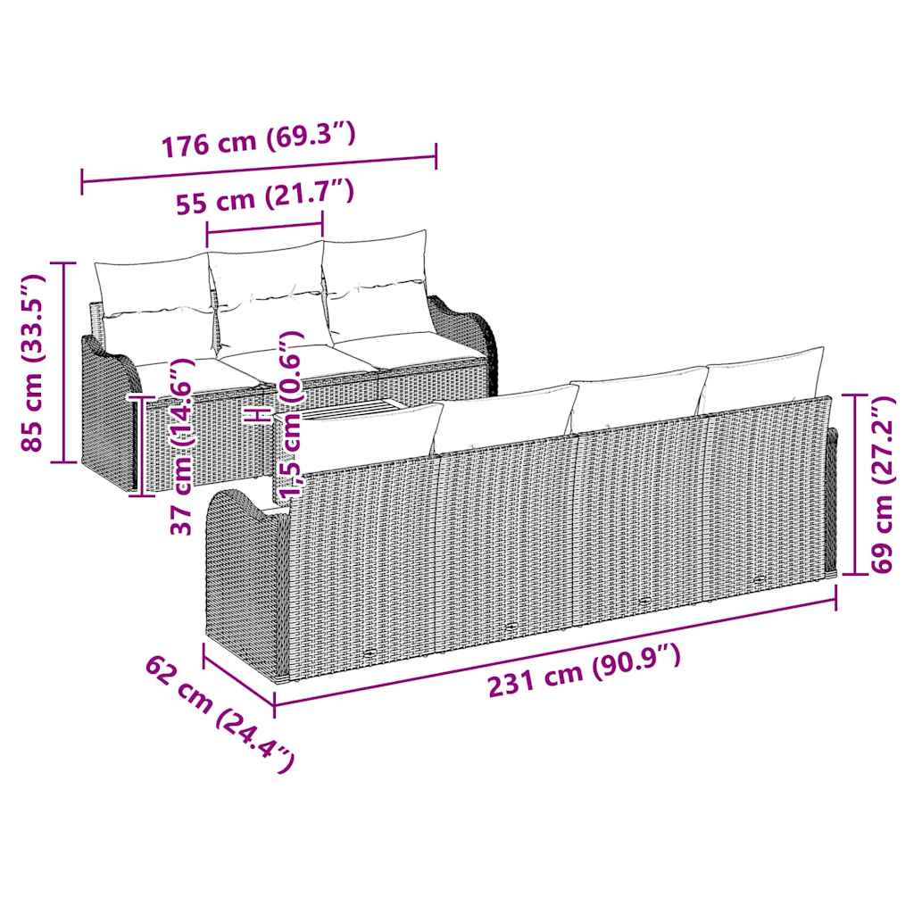8721288363558_wbg-siz_en_hd_1 vidaXL Garden Sofa Set 8 pcs Black - Image 11
