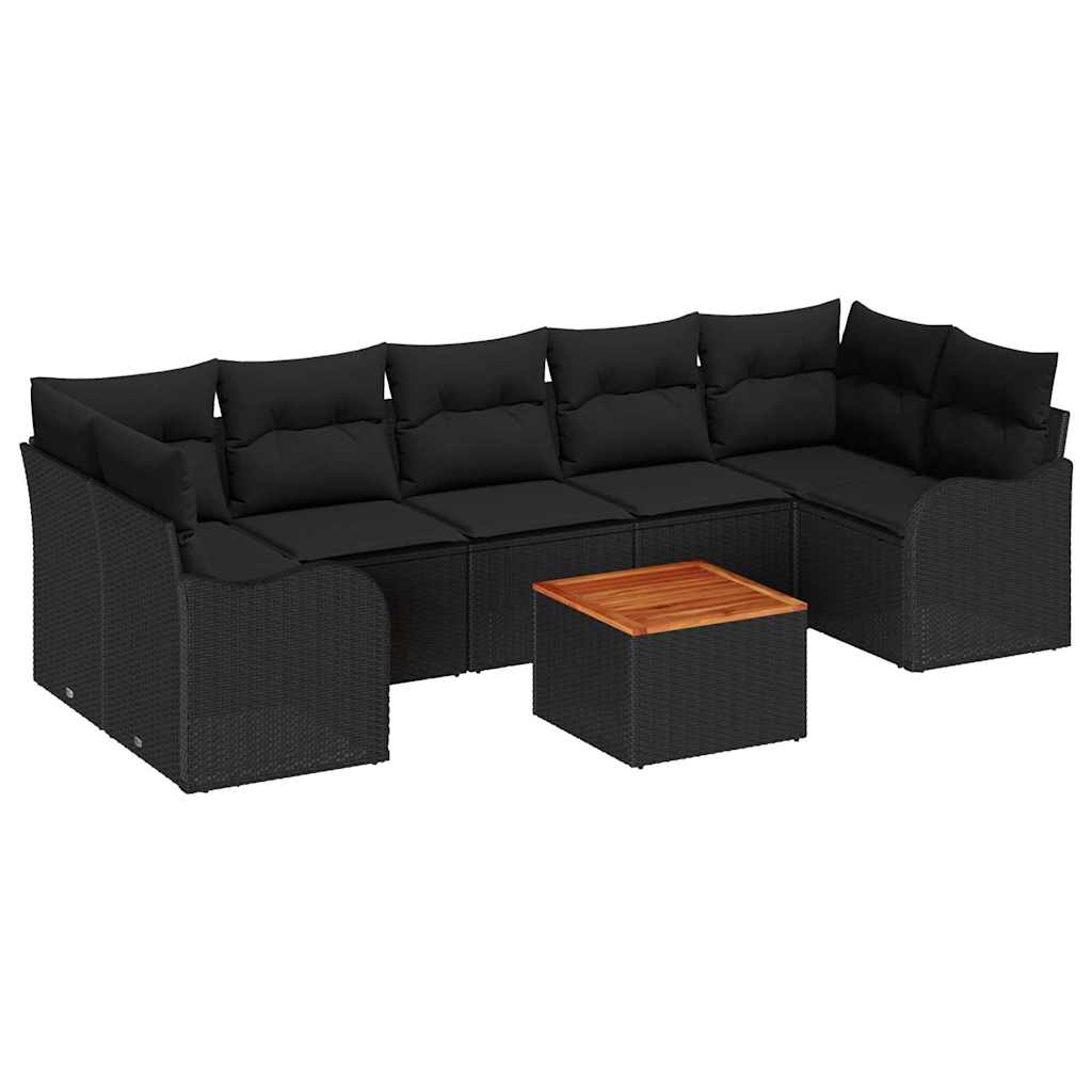 8721288363626_wbg-an-m_en_hd_5 vidaXL Garden Sofa Set 8 pcs Black - Image 2