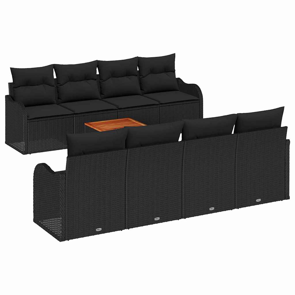 8721288363695_wbg-an-m_en_hd_4 vidaXL Garden Sofa Set 9 pcs Black - Image 2