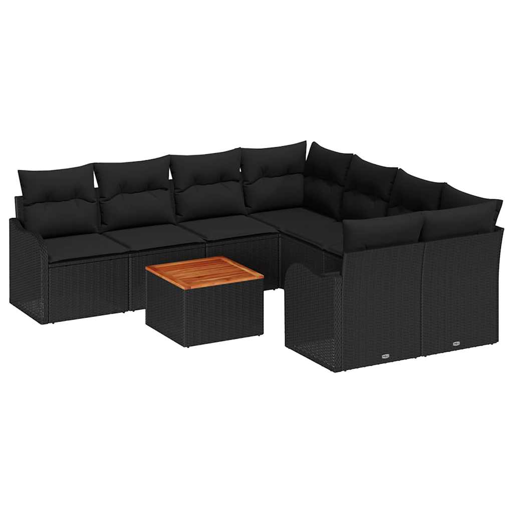 8721288363763_wbg-an-m_en_hd_5 vidaXL Garden Sofa Set 9 pcs Black - Image 2