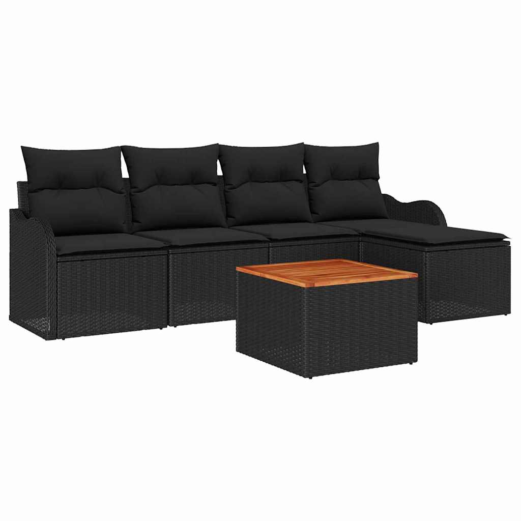 8721288363831_wbg-an-m_en_hd_5 vidaXL Garden Sofa Set 6 pcs Black - Image 2