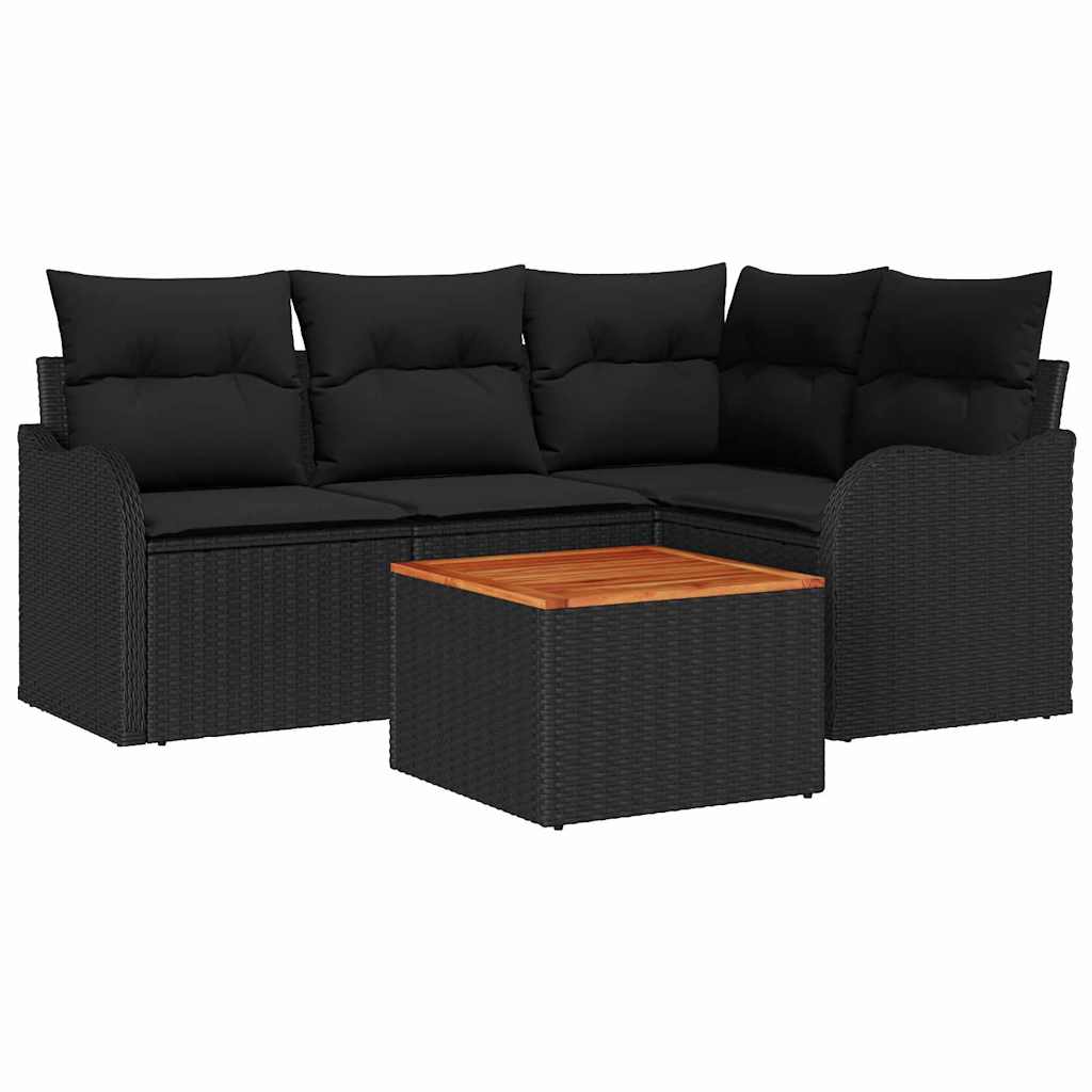 8721288363909_wbg-an-m_en_hd_5 vidaXL Garden Sofa Set 5 pcs Black - Image 2