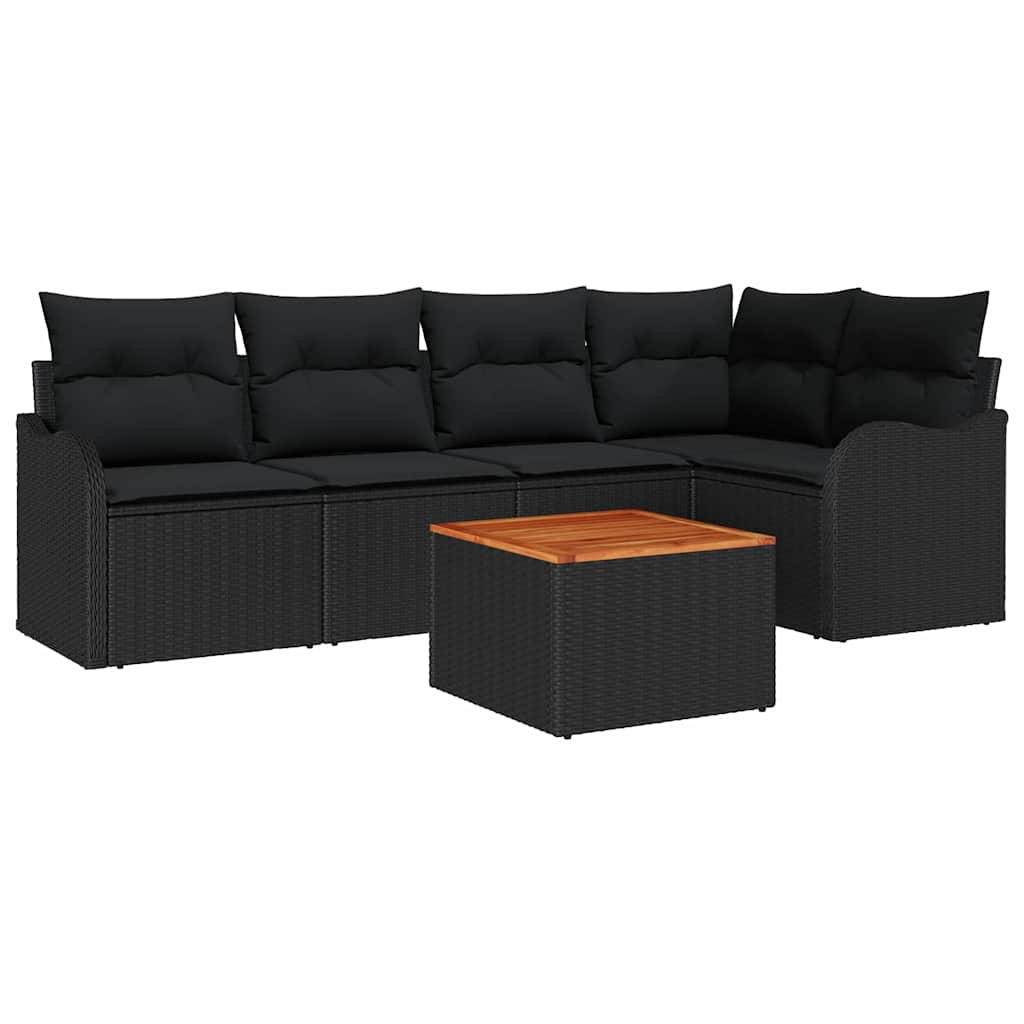 8721288363978_wbg-an-m_en_hd_5 vidaXL Garden Sofa Set 6 pcs Black - Image 2