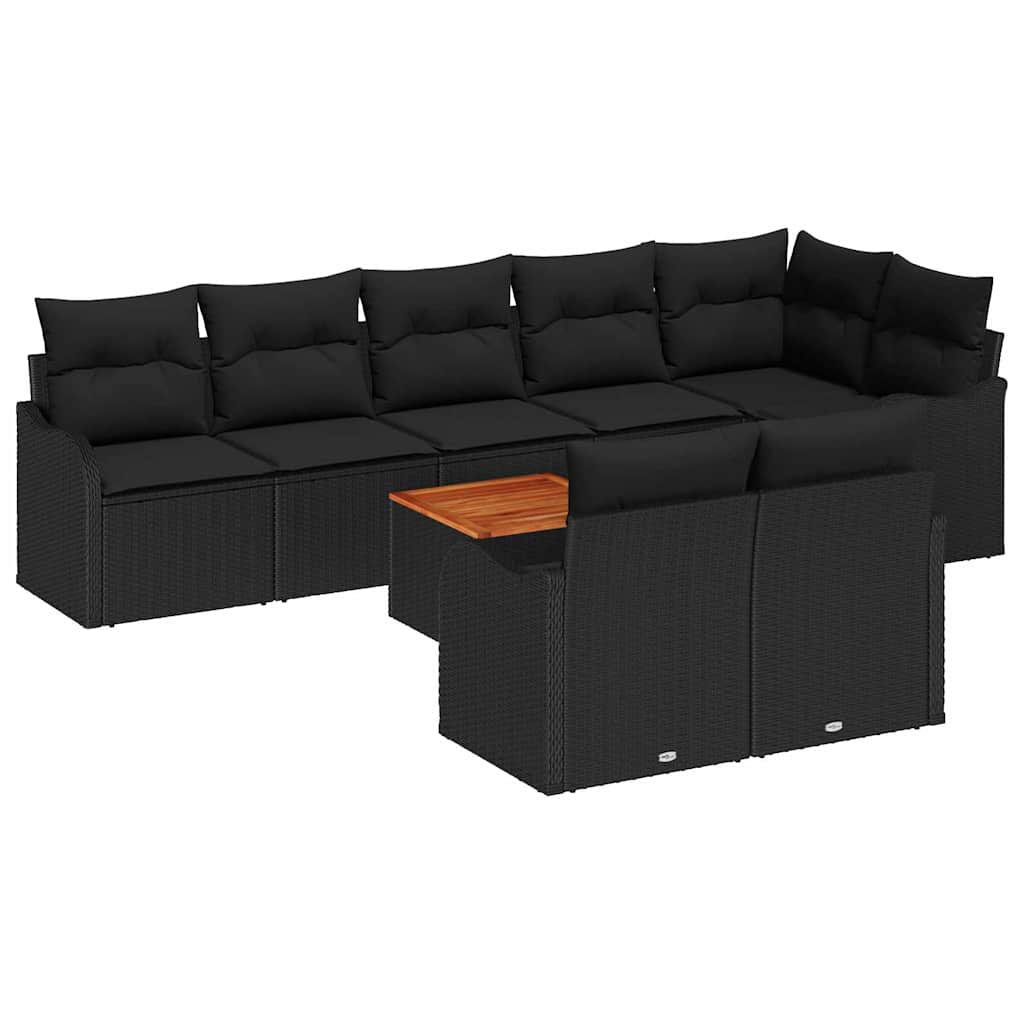 8721288364111_wbg-an-m_en_hd_5 vidaXL Garden Sofa Set 9 pcs Black - Image 2