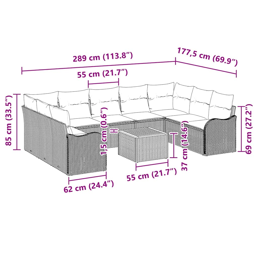 8721288364395_wbg-siz_en_hd_1 vidaXL Garden Sofa Set 10 pcs Black - Image 13