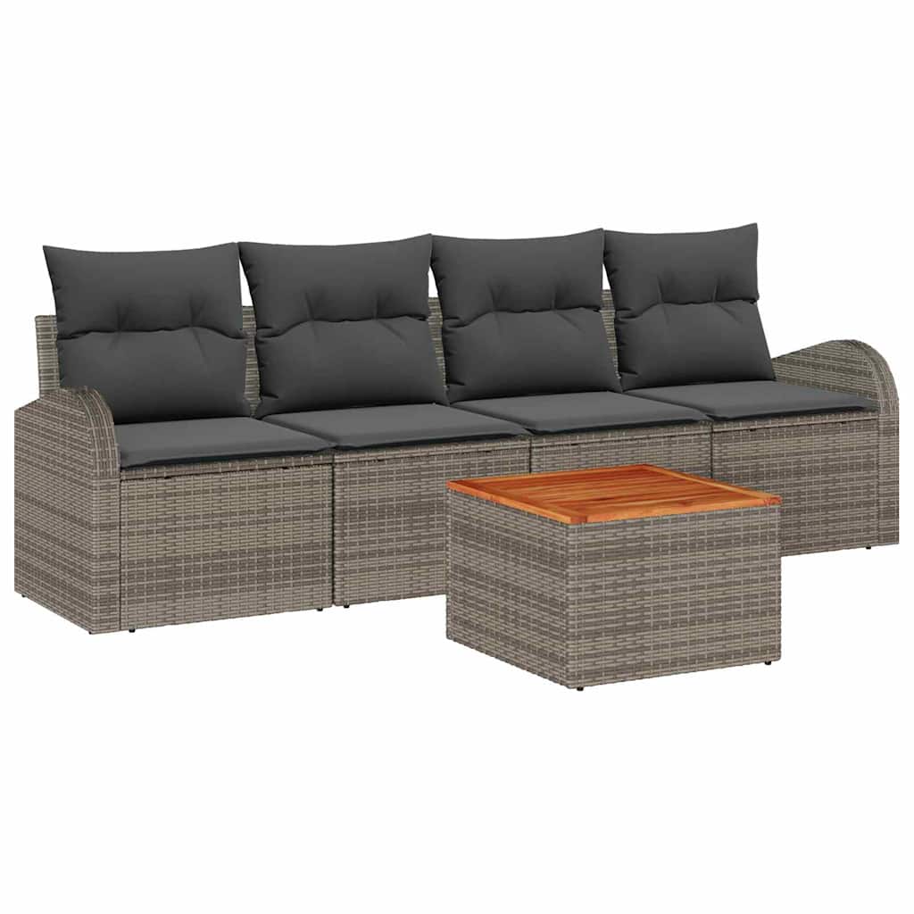8721288364500_wbg-an-m_en_hd_4 vidaXL Garden Sofa Set 5 pcs Grey - Image 2