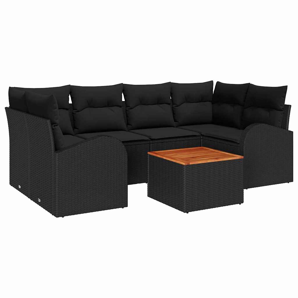 8721288364746_wbg-an-m_en_hd_5 vidaXL Garden Sofa Set 7 pcs Black - Image 2