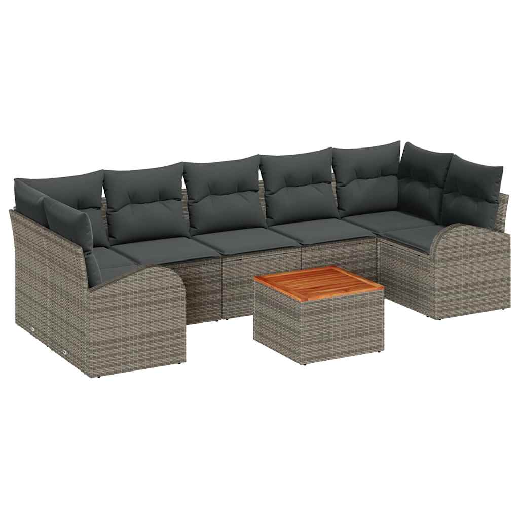 8721288364852_wbg-an-m_en_hd_5 vidaXL Garden Sofa Set 8 pcs Grey - Image 2