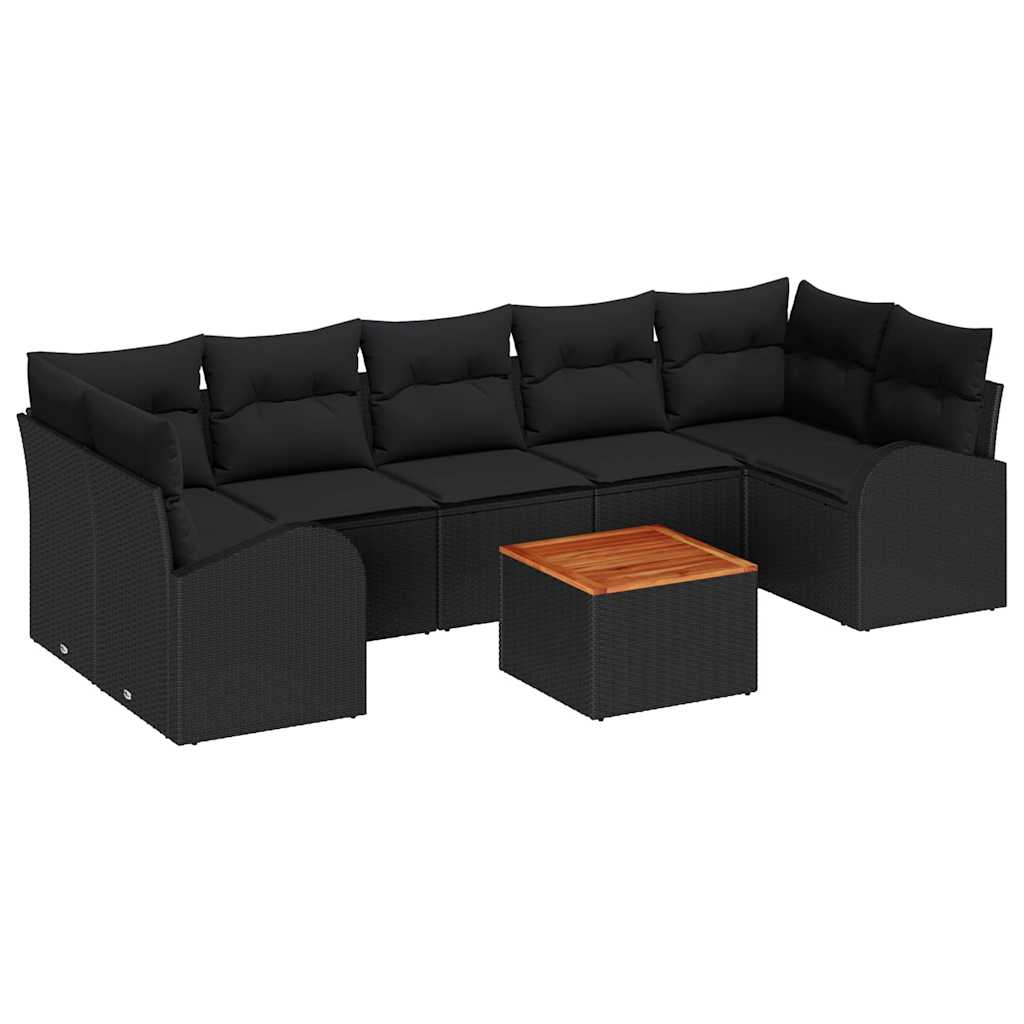8721288364883_wbg-an-m_en_hd_5 vidaXL Garden Sofa Set 8 pcs Black - Image 2