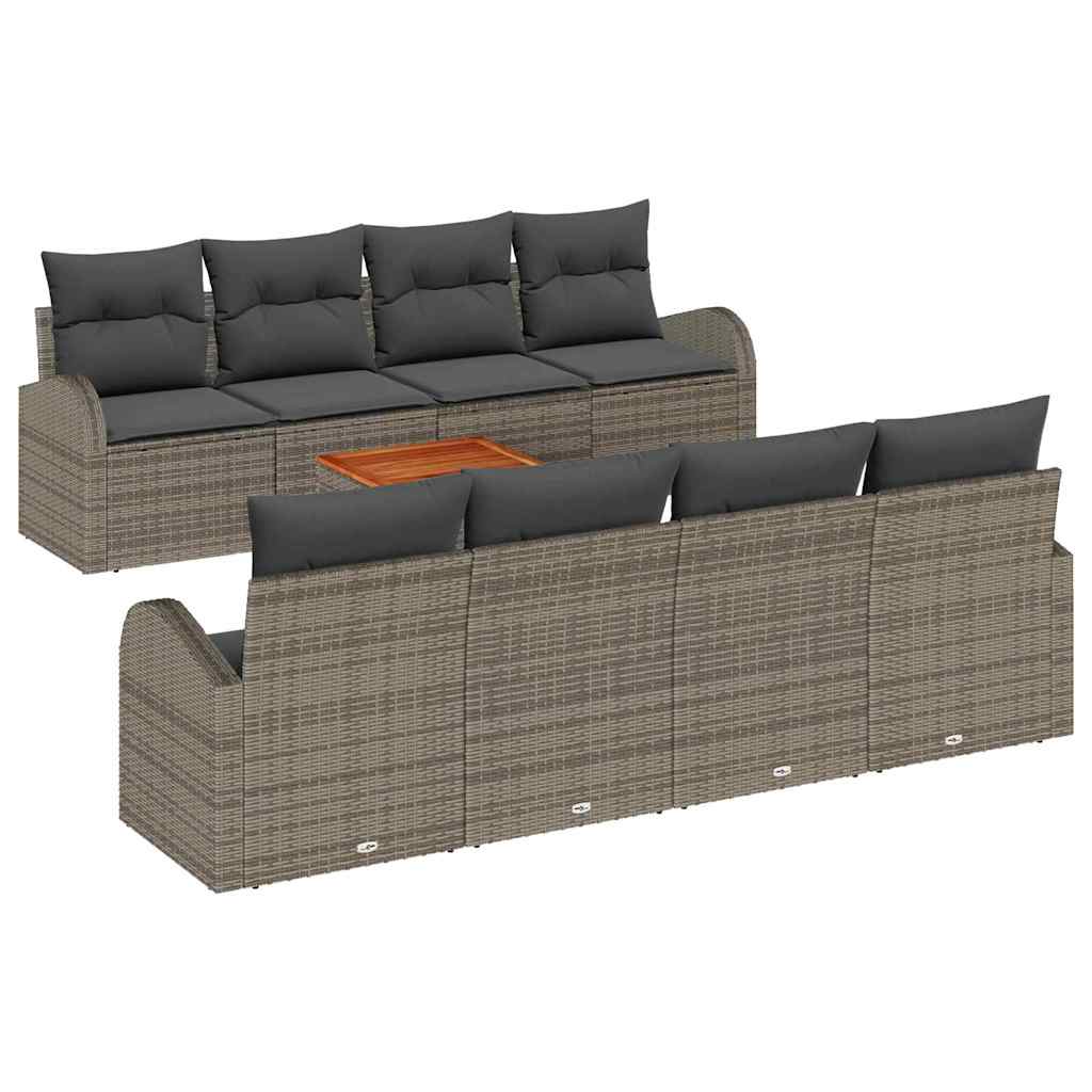 8721288364920_wbg-an-m_en_hd_4 vidaXL Garden Sofa Set 9 pcs Grey - Image 2
