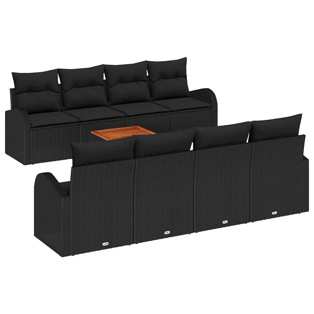 8721288364951_wbg-an-m_en_hd_4 vidaXL Garden Sofa Set 9 pcs Black - Image 2