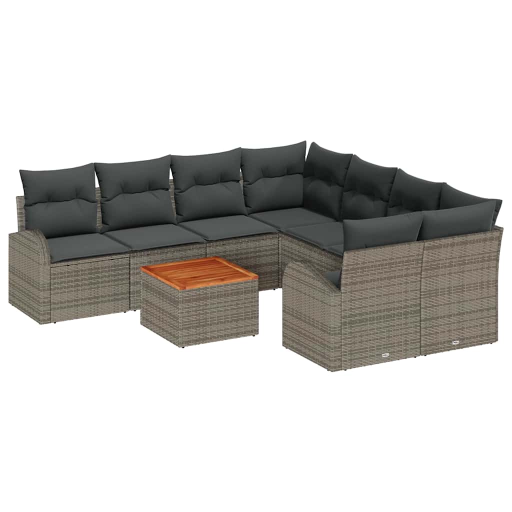 8721288364999_wbg-an-m_en_hd_5 vidaXL Garden Sofa Set 9 pcs Grey - Image 2