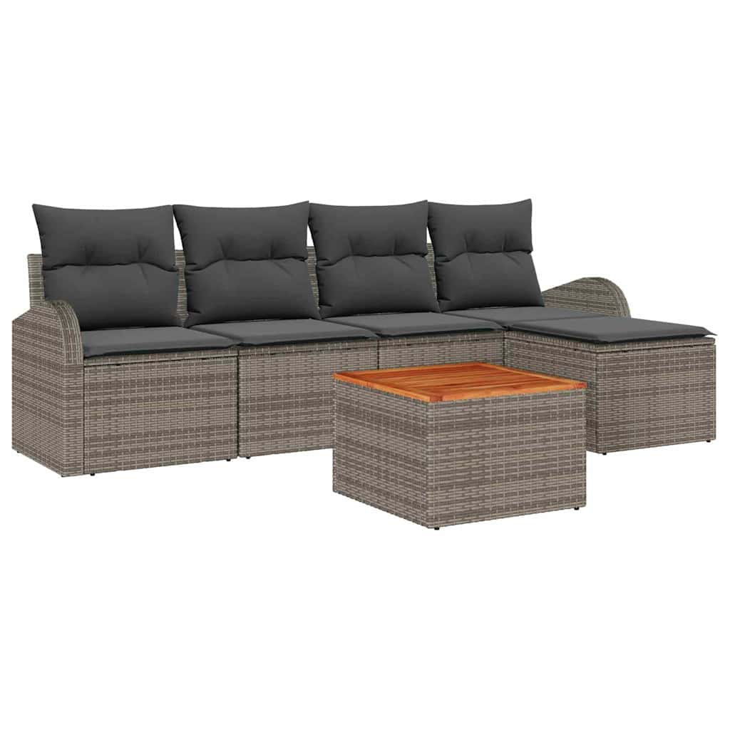 8721288365064_wbg-an-m_en_hd_5 vidaXL Garden Sofa Set 6 pcs Grey - Image 2