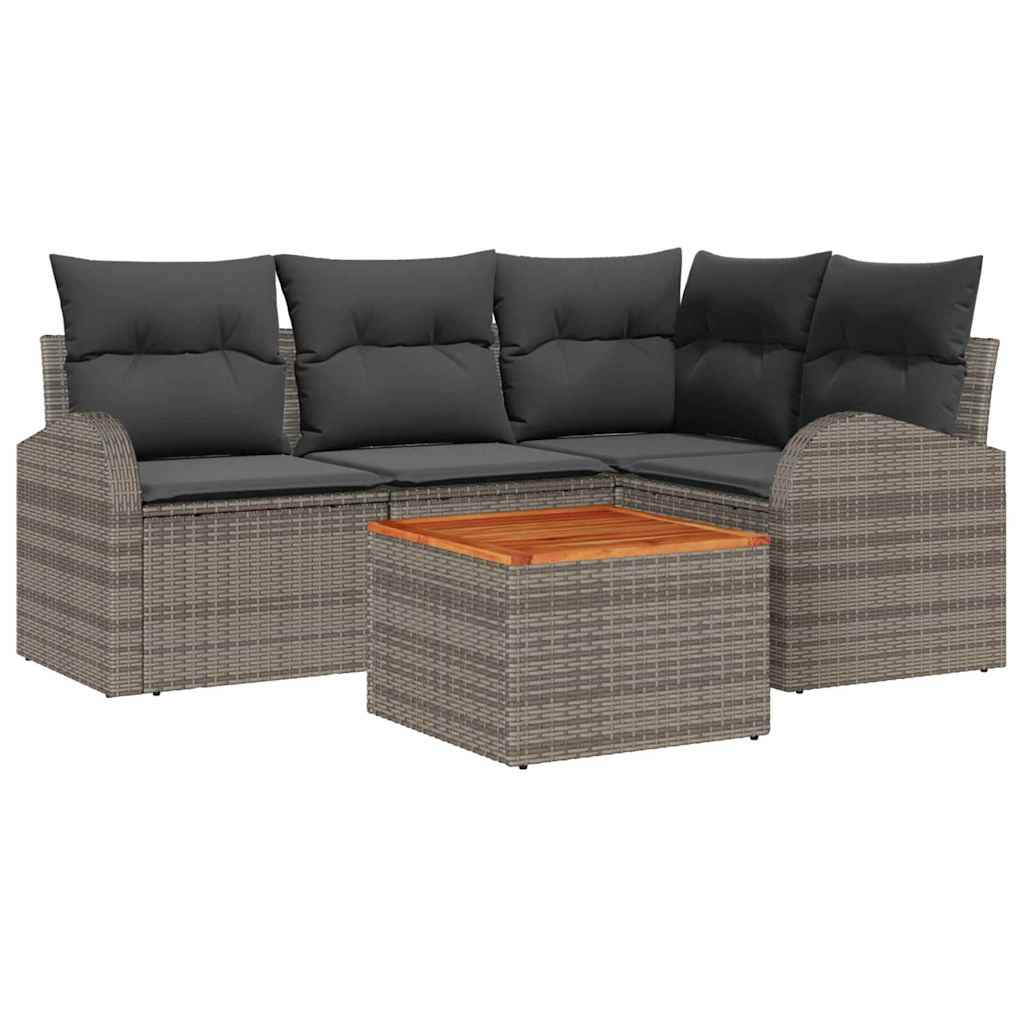 8721288365132_wbg-an-m_en_hd_5 vidaXL Garden Sofa Set 5 pcs Grey - Image 2