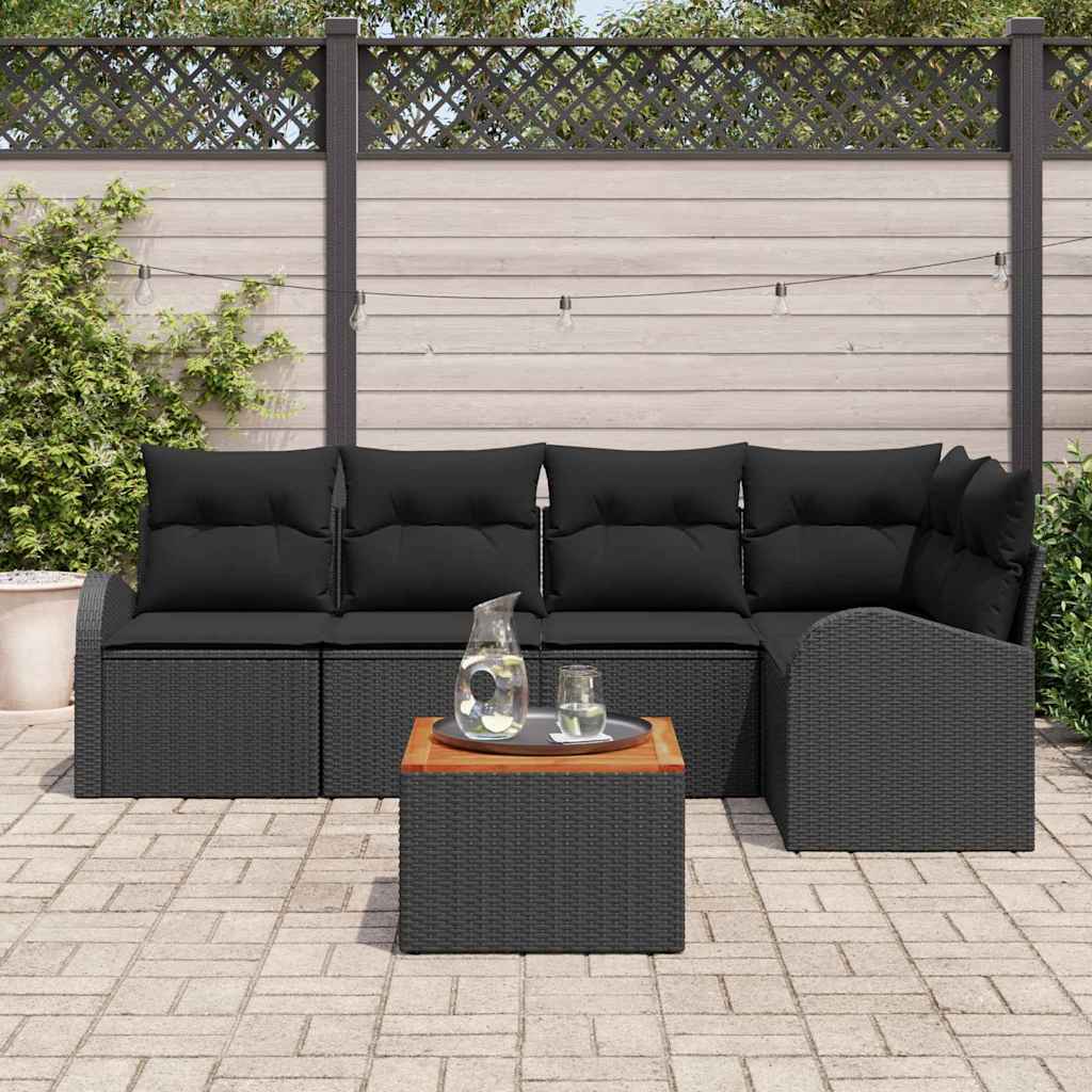 8721288365231_mo-im_en_hd_2 vidaXL Garden Sofa Set 6 pcs Black - Image 3