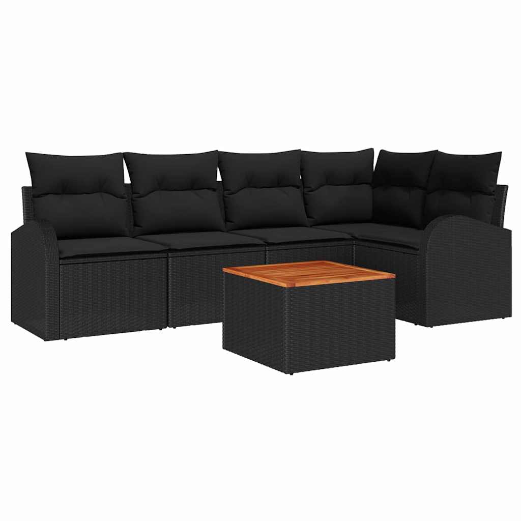 8721288365231_wbg-an-m_en_hd_5 vidaXL Garden Sofa Set 6 pcs Black - Image 2