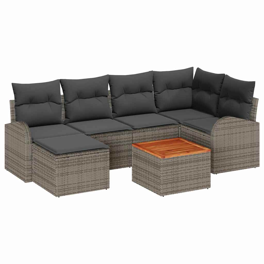 8721288365415_wbg-an-m_en_hd_6 vidaXL Garden Sofa Set 7 pcs Grey - Image 2