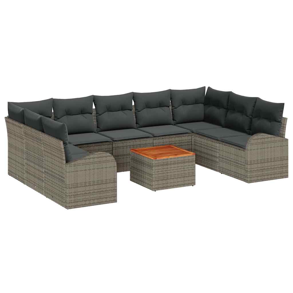 8721288365620_wbg-an-m_en_hd_5 vidaXL Garden Sofa Set 10 pcs Grey - Image 2