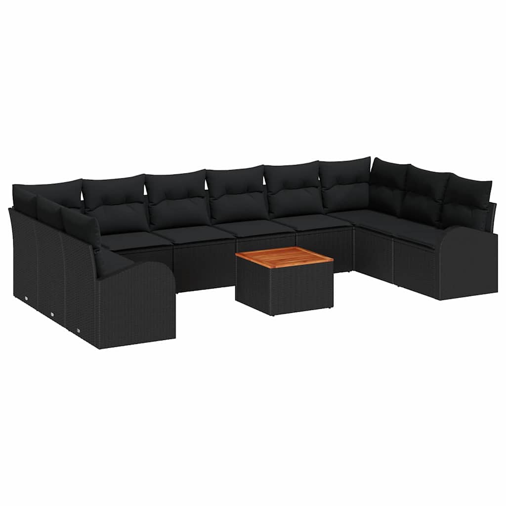 8721288365729_wbg-an-m_en_hd_5 vidaXL Garden Sofa Set 11 pcs Black - Image 2
