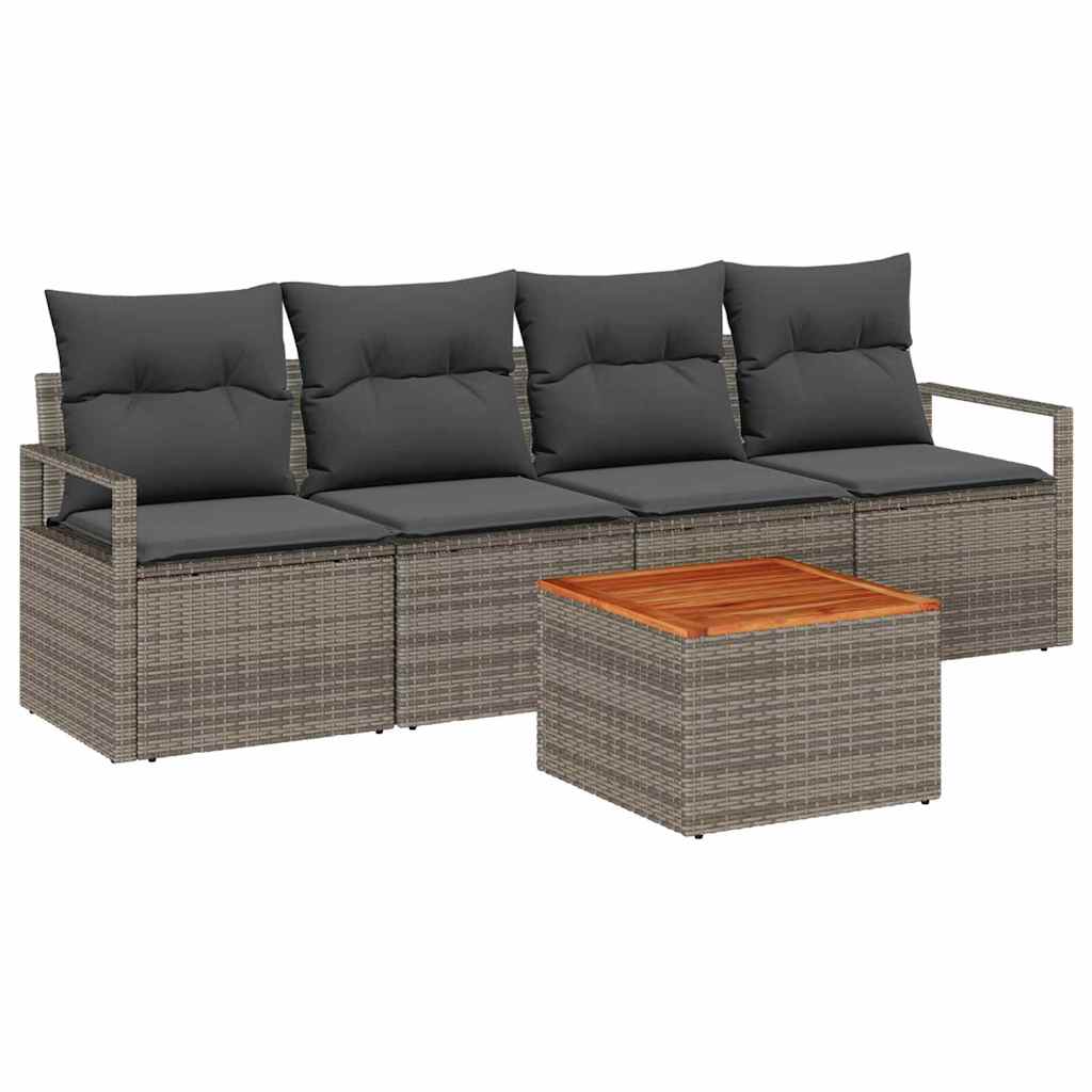 8721288365767_wbg-an-m_en_hd_4 vidaXL Garden Sofa Set 5 pcs Grey - Image 2
