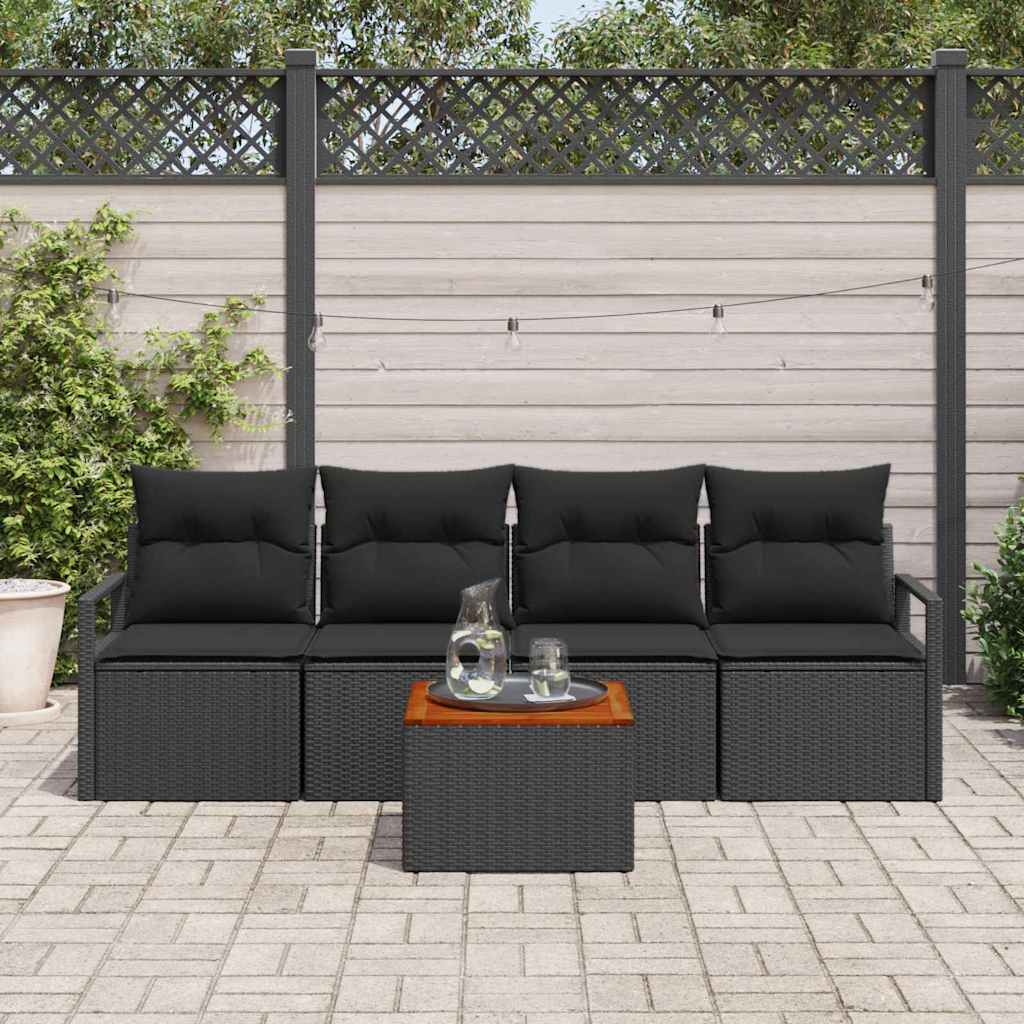 8721288365798_mo-im_en_hd_2 vidaXL Garden Sofa Set 5 pcs Black - Image 3