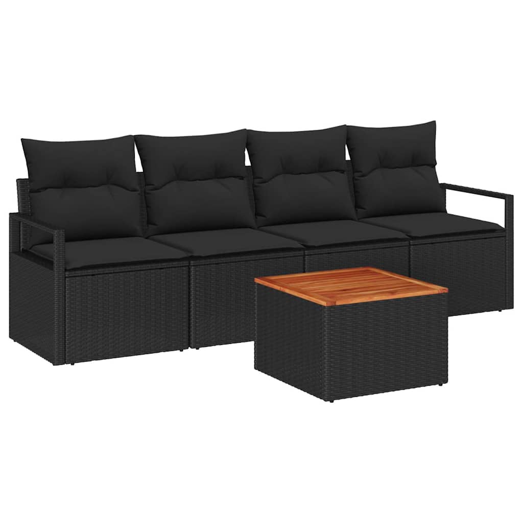 8721288365798_wbg-an-m_en_hd_4 vidaXL Garden Sofa Set 5 pcs Black - Image 2